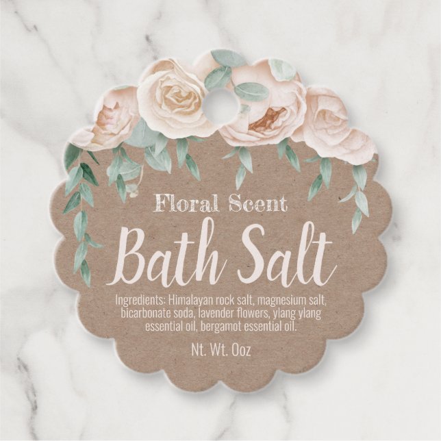 Hang Tag For Homemade Bath Salt Soak (Front)