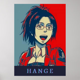 Hange Zoe Attack On Titan Retro Poster