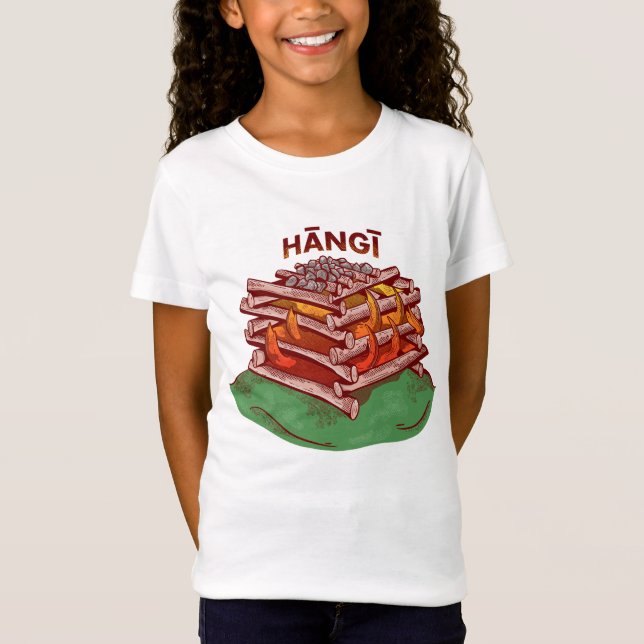 Hangi Maori Cooking Food Kai T-Shirt (Front)