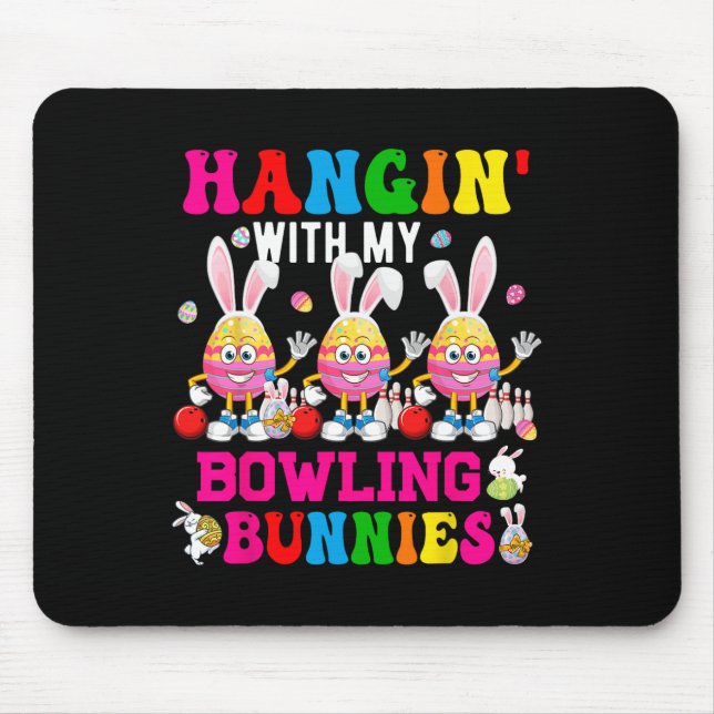 Hangin' With My Bowling Bunnies Three Cute Bunny E Mouse Pad (Front)