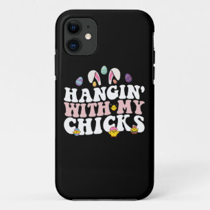 Hangin' With My Chicks Easter Bunny Groovy Retro Case-Mate iPhone Case