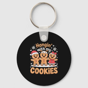 Hangin With My Cookies Christmas Gingerbread Xmas  Key Ring
