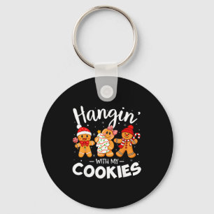Hangin With My Cookies Gingerbread Women Christmas Key Ring