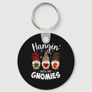 Hangin With My Gnomie Leopard Women Christmas Gnom Key Ring