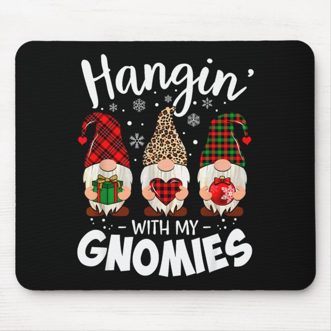 Hangin With My Gnomie Leopard Women Christmas Gnom Mouse Pad (Front)