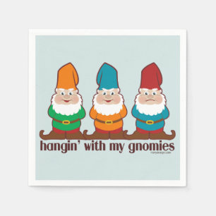 Hangin' With My Gnomies Blue Napkin