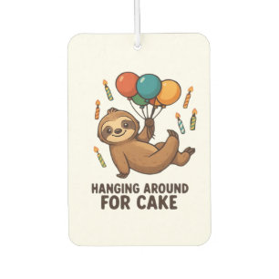 Hanging Around For Cake Birthday Balloon Sloth , C Car Air Freshener