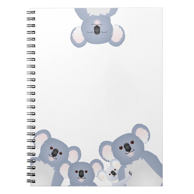 Hanging Around Koala Family Notebook (Front)