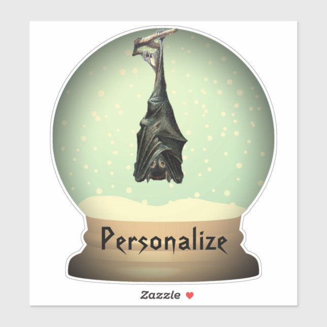 Hanging bat snow globe black vintage gothic  (Sheet)