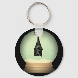 Hanging bat snow globe keychain