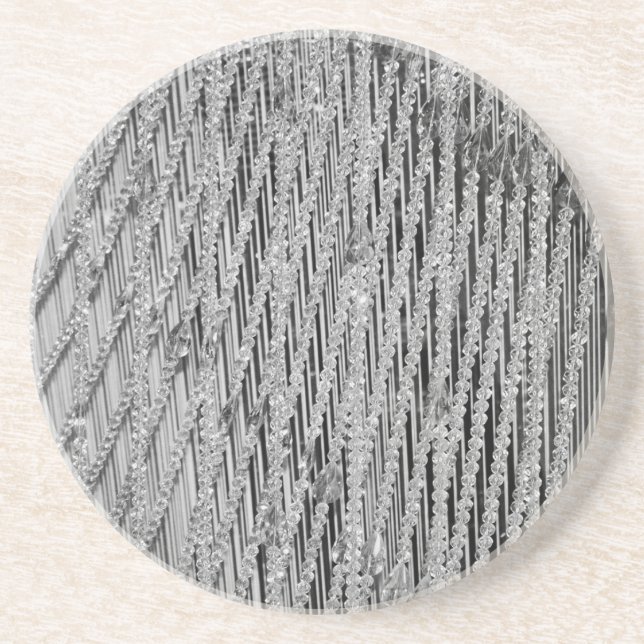 Hanging Beaded Glass Crystal Strands Coaster (Front)