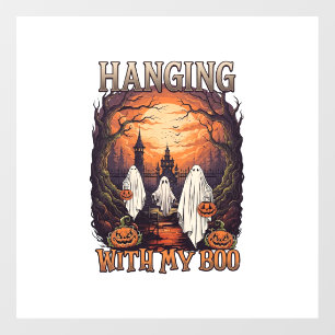 Hanging Boo Halloween Ghosts Pumpkins Full Moon_1