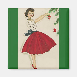 Hanging Bulbs on Christmas Tree Magnet