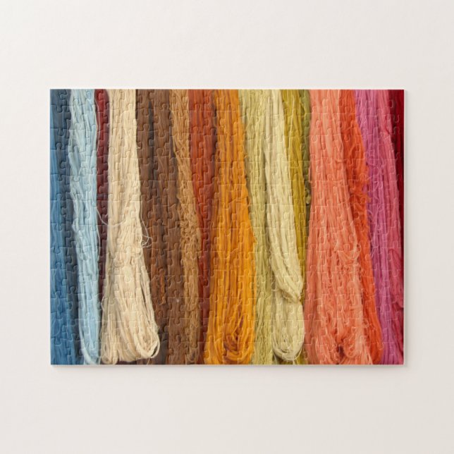 Hanging Bundles of Colored Yarn Jigsaw Puzzle (Horizontal)