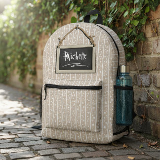 Hanging Chalkboard Beige ID397 Printed Backpack