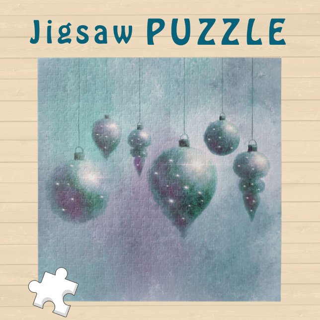 Hanging Christmas Turquoise Teal Baubles -  Jigsaw Puzzle (Creator Uploaded)