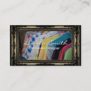 Hanging Clothes Sepia Fancy Frame Business Card