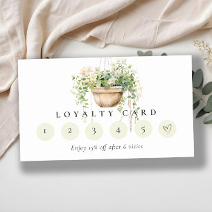 Hanging Floral House Plants 6 Punch Loyalty  Business Card