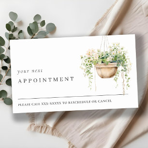Hanging Floral House Plants Botanical Appointment Business Card