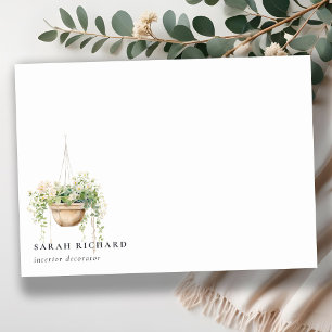 Hanging Floral House Plants Watercolor Botanical  Card