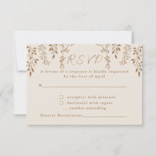 Hanging Florals Foliage Warm Romantic Boho Earthy RSVP Card