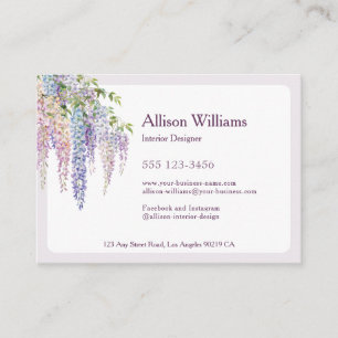 Hanging Flowers Modern Female Business Card