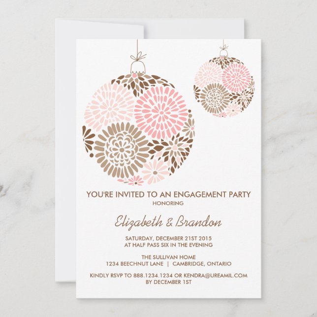 HANGING FLOWERS SPRING ENGAGEMENT PARTY INVITATION (Front)