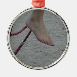 hanging foot climbing frame feet playground sand metal tree decoration