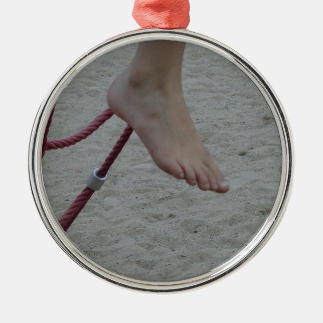 hanging foot climbing frame feet playground sand metal tree decoration (Front)