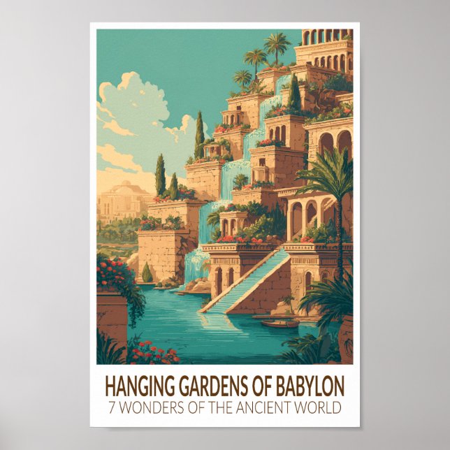 Hanging Gardens of Babylon 7 Wonders of the World Poster (Front)