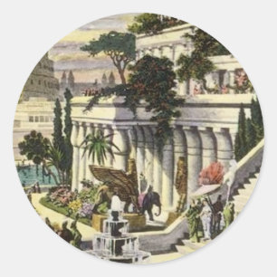 Hanging Gardens of Babylon by Maerten van Heemsker Classic Round Sticker