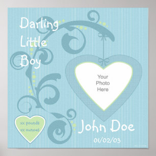 Hanging Heart Boy Scrapbook Page Poster