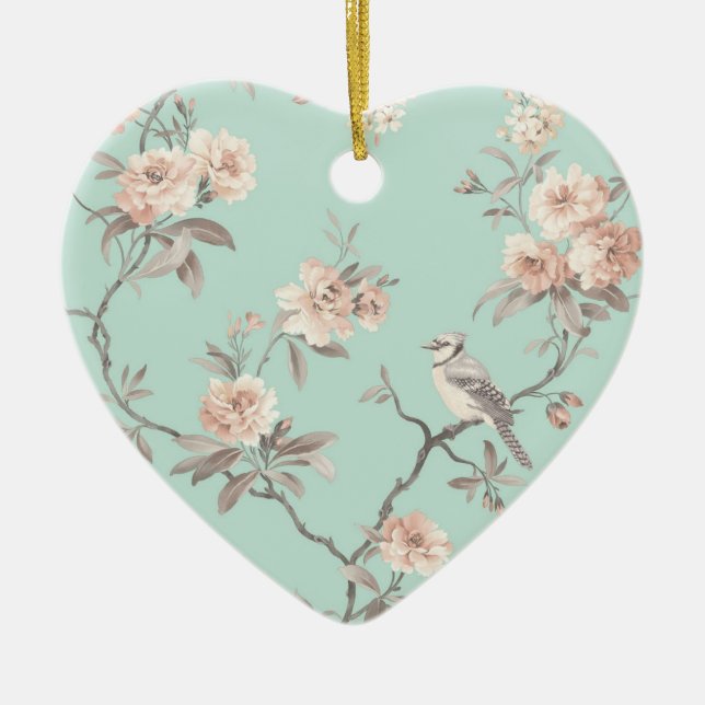 Hanging Heart Ornament - Shabby Chic (Front)