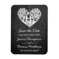 Hanging Heart Tree Chalkboard Save The Date
