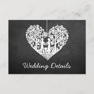 Hanging Heart Tree Chalkboard Wedding Collection Enclosure Card