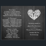 Hanging Heart Tree Chalkboard Wedding Program<br><div class="desc">These wedding program templates feature a romantic hanging tree, and soon to be husband and wife, which is carved in the shape of a heart. The chalkboard effect background makes these programs perfect for any couple planning a chic modern wedding. These programs can easily be customised to suit your celebration...</div>
