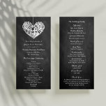 Hanging Heart Tree Chalkboard Wedding Program Programme<br><div class="desc">These wedding program templates feature a romantic hanging tree, and soon to be husband and wife, which is carved in the shape of a heart. The chalkboard effect background makes these programs perfect for any couple planning a chic modern wedding. These programs can easily be customised to suit your celebration...</div>