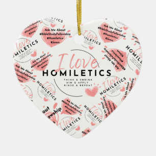 Hanging Homiletics Heart Ceramic Tree Decoration