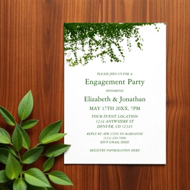 Hanging Ivy Greenery Engagement Party Invitation (Creator Uploaded)