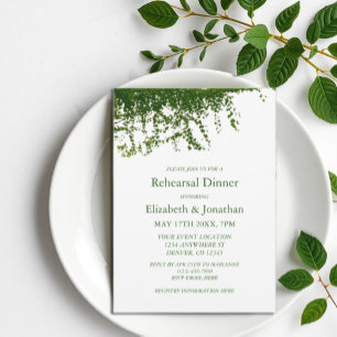 Hanging Ivy Greenery Rehearsal Dinner Invitation