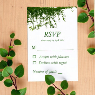 Hanging Ivy Greenery Wedding RSVP Card