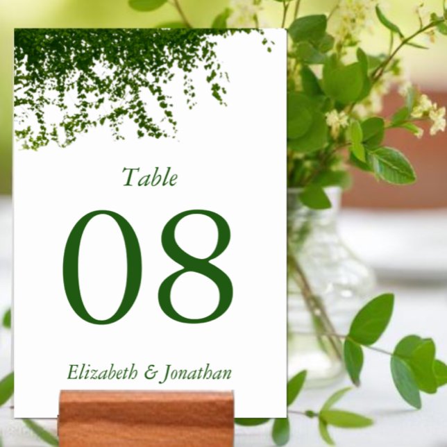 Hanging Ivy Greenery Wedding Table Number (Creator Uploaded)