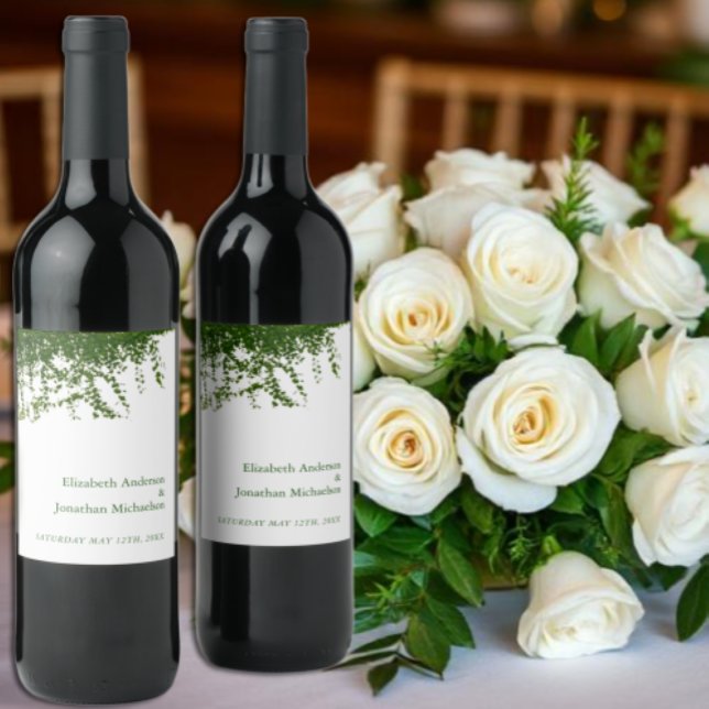 Hanging Ivy Greenery Wedding Wine Label (Creator Uploaded)