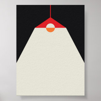 Hanging Lamp Illustration – Moody Minimalist Wall  Poster