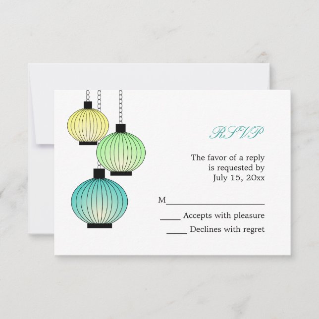 Hanging Lanterns RSVP Cards (Front)