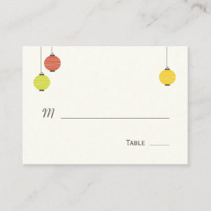 Hanging Lanterns Wedding Place Cards
