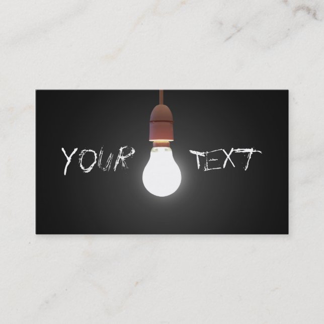 Hanging lightbulb business card (Front)