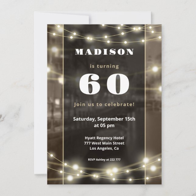 Hanging Lights Birthday Invitation (Front)