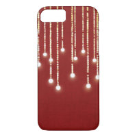 hanging lights glowing on red