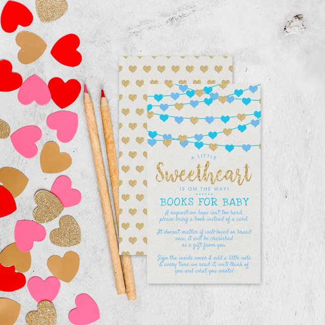 Hanging Love Hearts Little Sweetheart Baby Shower Enclosure Card (Creator Uploaded)